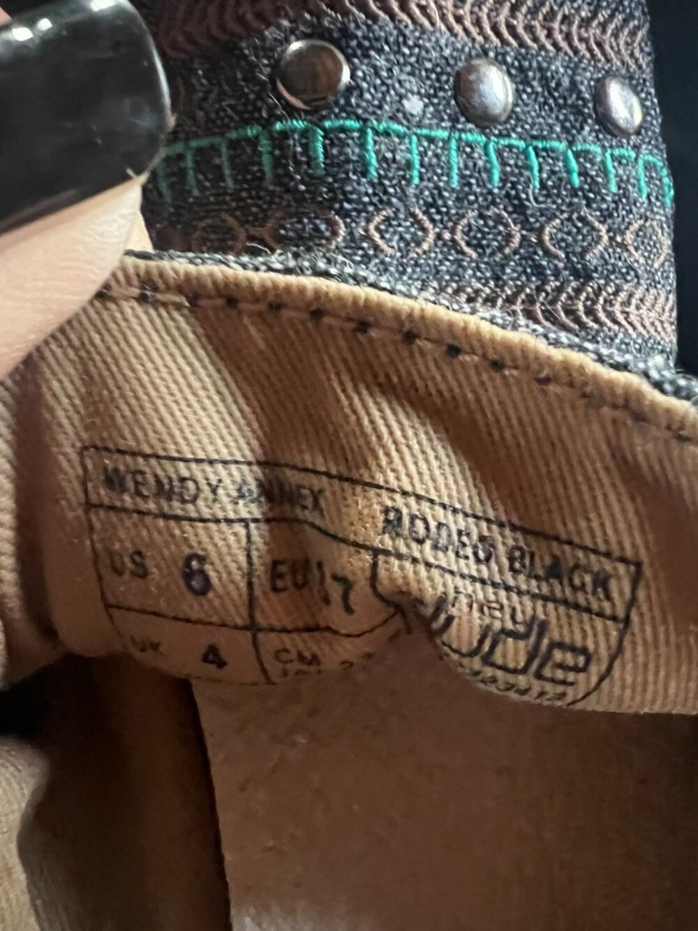 Hey Dude Wendy Annex Rodeo Black Women’s 9 Studded Slip On Shoes Western Comfort - Picture 2 of 5